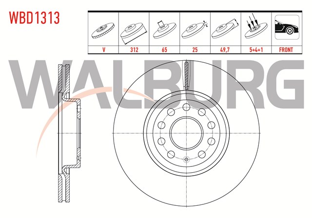 FREN DISKI ON [ADET] PASSAT - GOLF5 - GOLF6 - GOLF7 - CADDY - A3 - LEON 04 - 