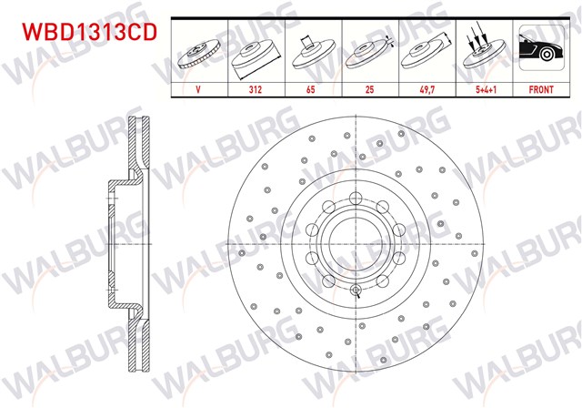 FREN DISKI ON [ADET] [PERFORMANS DELIKLI] PASSAT - GOLF5 - GOLF6 - GOLF7 - CADDY - A3 - LEON 04 - 
