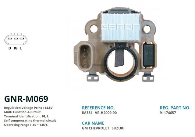 12V GM - CHEVROLET - SUZUKI A5TA3891 IG L