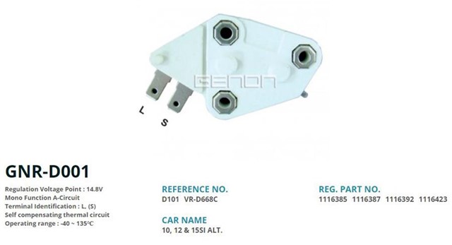 12V OPEL - CHEVROLET - FORD 10SI - 12 SI - 15SI L S
