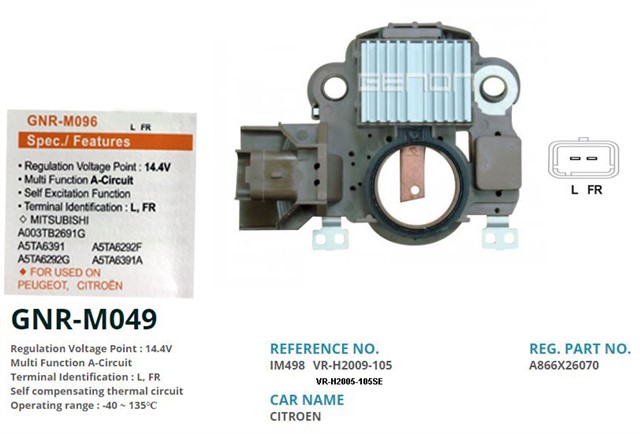 12V PEUGEOT PARTNER 2.0 HDI 306 - 307 HDI - CITROEN BERLINGO 2.0 HDI L FR