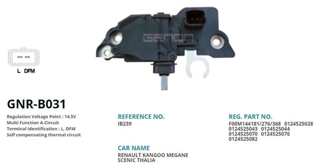 12V RENAULT KANGOO - MEGANE - SCENIC L. DFM