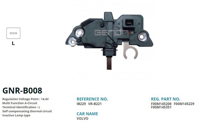 12V VOLVO S40 - S60 - S80 - V40 - V70 - XC90 JEEP 2.0 - 2.4 WD L