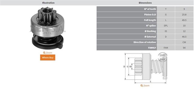 9 DIS AUDI A4 1.6 - 1.8 - MERCEDES VITO - SPRINTER - VW GOLF 1.6