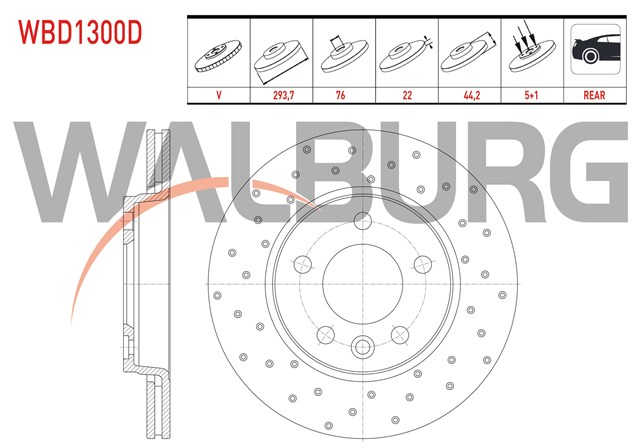 FREN DISKI ARKA [ADET] [PERFORMANS DELIKLI] T5 - T6 04 - 