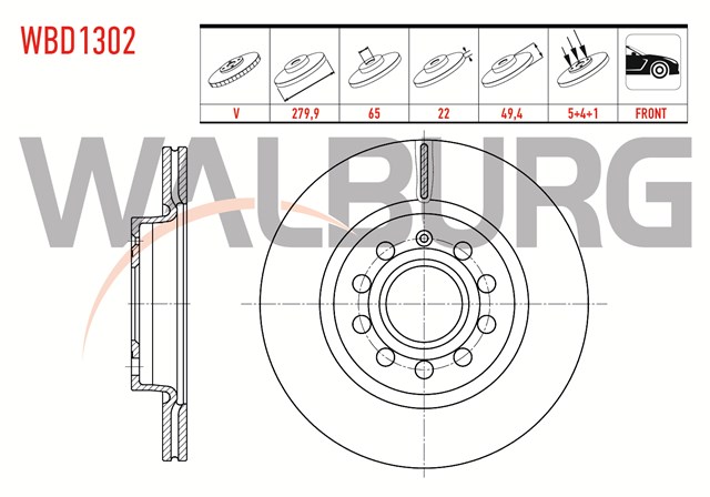 FREN DISKI ON [ADET] GOLF5 - GOLF6 - JETTA - A3 - LEON 04 - 13