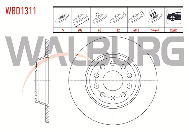 FREN DISKI ARKA [ADET] GOLF5 - GOLF6 - JETTA - PASSAT - A3 - LEON 04 - 13