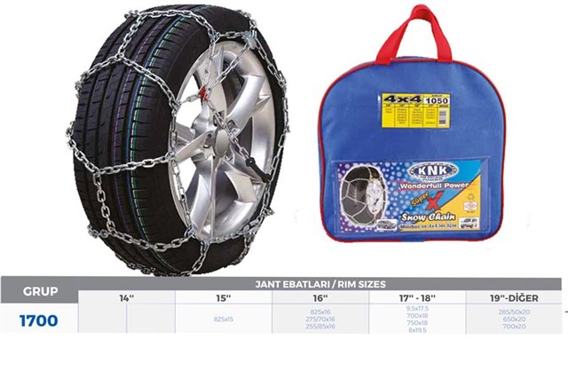 PATINAJ ZINCIRI 4X4 JEEP - MINIBUS VE HAFIF TIC.ARAC 15 - 16 - 17 - 18 - 19 JANT ZINCIR EBATLARI ICIN RESIME BAKINIZ