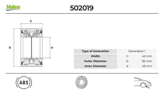 ON TEKERLEK RULMANI FORD C MAX 1.6 2010.10 2019.06