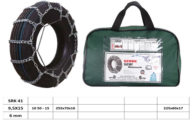 PATINAJ ZINCIRI MINIBUS VE KAMYONET SERME 9.5X15 - 10 50 - 15 - 255X70X16 - 225X60X17