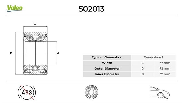 ON TEKERLEK RULMANI RENAULT KANGOO 1.5 2001 - 12 - 2013 - 09