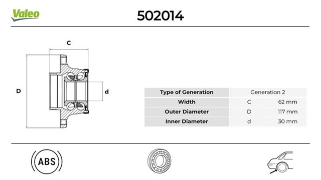 ARKA TEKERLEK RULMANI FIAT FIORINO 1.3 2007 - 11 - 10.1960