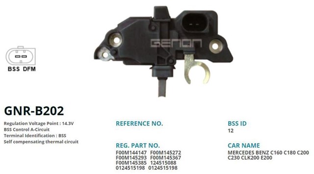 12V MERCEDES C180 - C200 - E200 - VIANO - VITO BSS