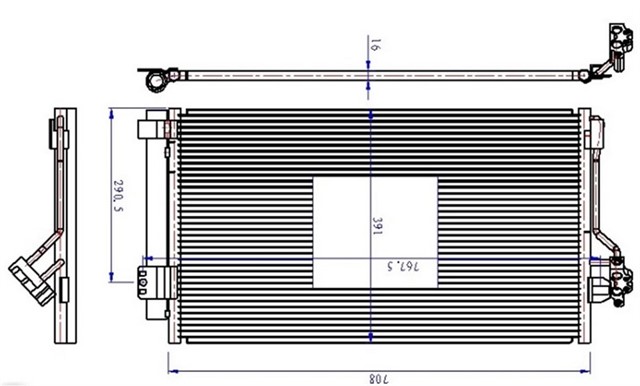 KLIMA KONDENSERI MERCEDES BENZ VIANO - VITO W639 03 702X390X16 OTO. - MEK.