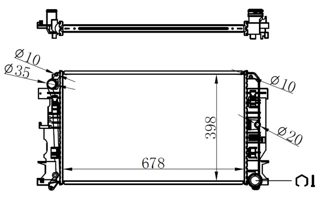MOTOR SU RADYATORU MERCEDES SPRINTER B906 . VW CRAFTER 30 - 35 - 50 680X388X26