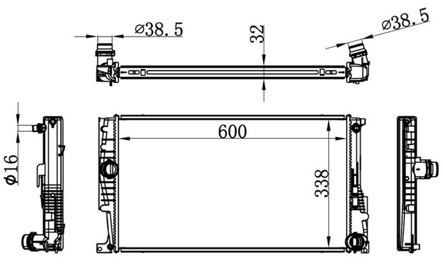 RADYATOR BRAZING MT 600X338X32 F20 - F21 1.16D / 1.16I 11 60815