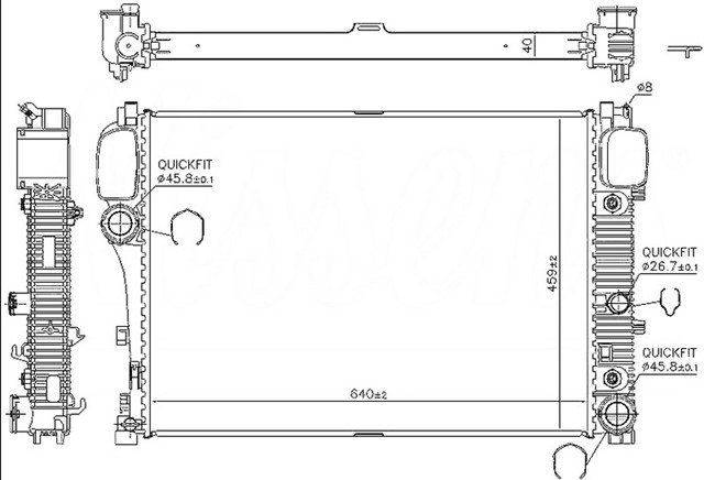 RADYATOR BRAZING AT 640X448X40 CL - CLASS W216 05 67107A - 2215003103