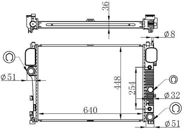 RADYATOR BRAZING MT 641X448X36 CL - CLASS W216 05 2215003103 - 2215003103