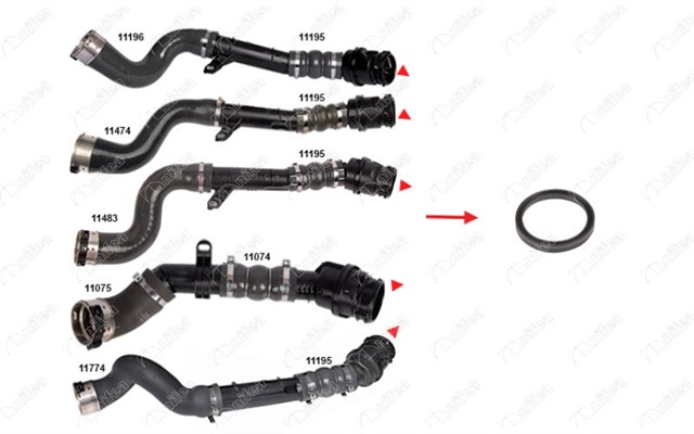 TURBO BORUSU CONTASI PLASTIK BORU HARIC OK ILE GOSTERILEN CONTA DACIA DUSTER HS 1.5 DCI 4X4 K9K 658 - 856 - 858 - 898 13 - 18