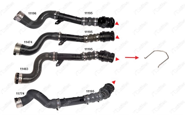 TURBO BORUSU SEKMANIPLASTIK BORU HARICOK ILE GOSTERILEN SEKMAN DACIA DUSTER HS 1.5 DCI 4X4 K9K 658
