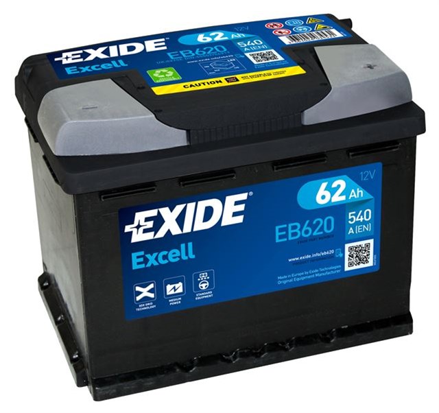 AKU 62AH 540A EXIDE EXCELL 242X174X190MM