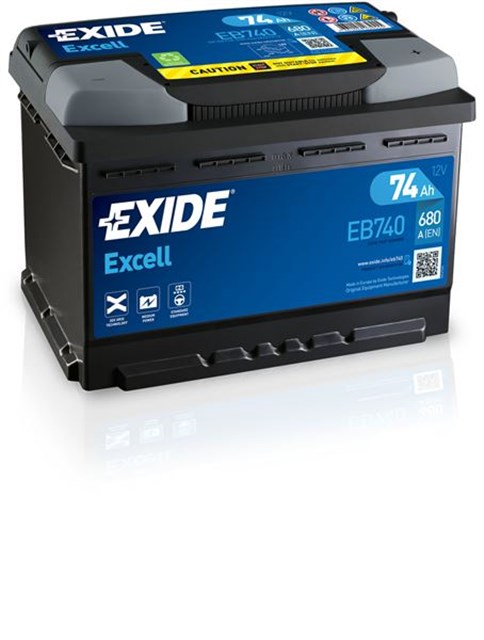 AKU 74AH 680A EXIDE EXCELL 278X175X190MM