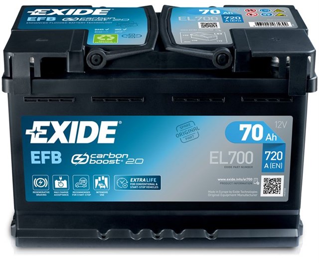 AKU 70AH 720A EFB START - STOPLU 278X175X190MM