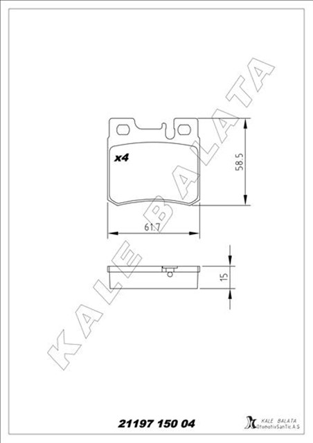 FREN BALATASI ARKA MERCEDES W201 W202 W210 W124 R170