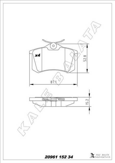 BALATA ARKA A4 II.III - A4 AVANT - A4 CABRIO - A6 II 97 - 09 20961 152 34 ANS KD13