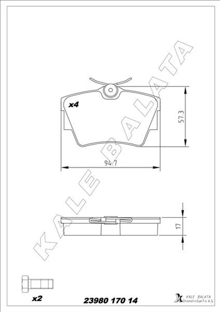 BALATA ARKA INTERSTAR - NV 300 - PRIMASTAR 02 - 09 23980 170 14 ANS KD20