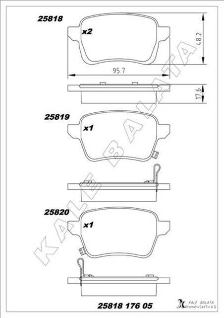 ARKA FREN BALATASI OPEL CORSA E 14 19 ADAM 14 19 15 JANT RPO J67 FIAT EGEA 16 500L 13 264MM 25818 176 05 MSH KD13