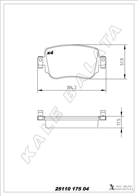 ARKA FREN BALATASI CADDY - SHARAN - ALHAMBRA - LEON - A1 - Q3 - OCTAVIA 2015 - 