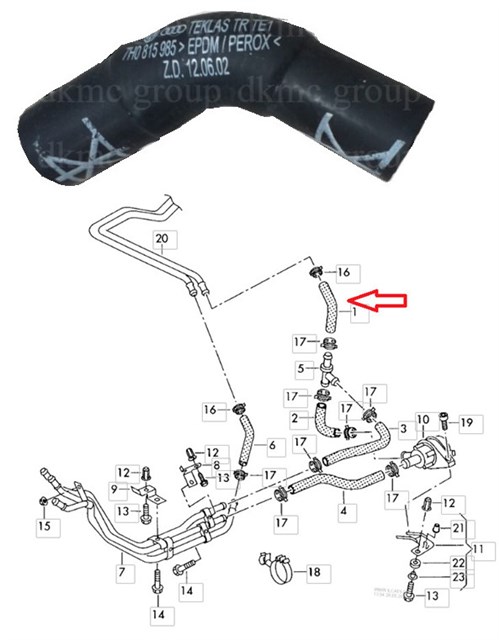 SU HORTUMU TRANSPORTER - T5 AXB 1.9 TDI 04 - 