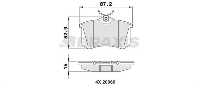 FREN BALATASI ARKA GOLF3 - 4 - 5 - JETTA - PASSAT - A3 - TOLEDO - OCTAVIA - PARTNER - TEPEE - BERLINGO - 308 - 3008 - C2 - C3 - C4 - 307 - MEGANE 98 - 