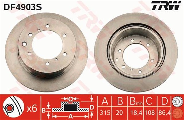 FREN DISKI ARKA AKS HYUNDAI TERRACAN HP - TERRACAN HP 2001 - 2003