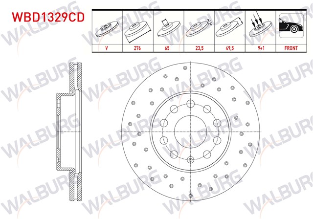 FREN DISKI ON PERFORMANS DELIKLI [ADET] GOLF7 - POLO - A3 - LEON - IBIZA 13 - 