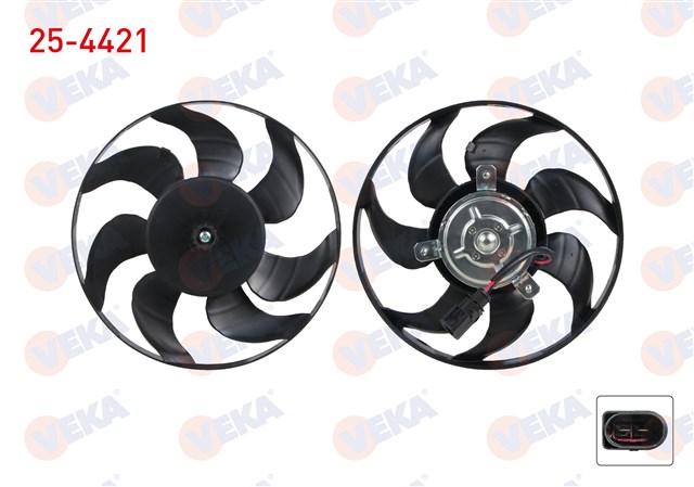 FAN MOTORU SAG KUCUK 293MM GOLF5 - GOLF6 - JETTA - A3 - LEON - CADDY - LEON 04 - 13