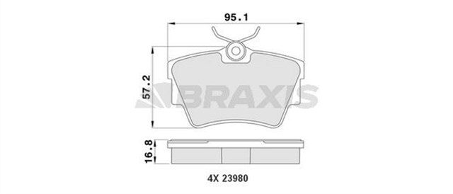 FREN BALATASI ARKA T4 AJA - AAB - ACV 2.4 D - 2.5 TDI 91 - 013