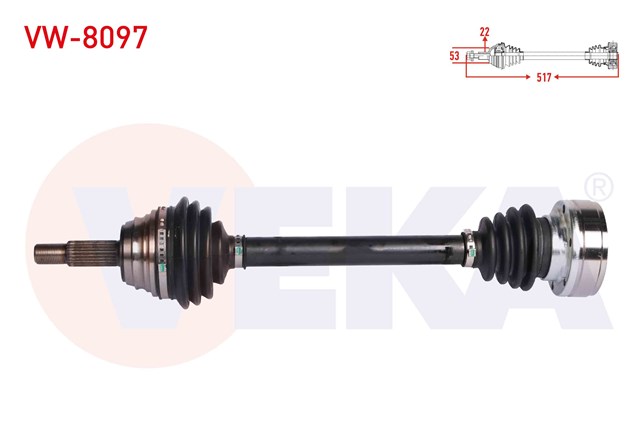 KOMPLE AKS SOL POLO 1.6 94 - 99 517MM