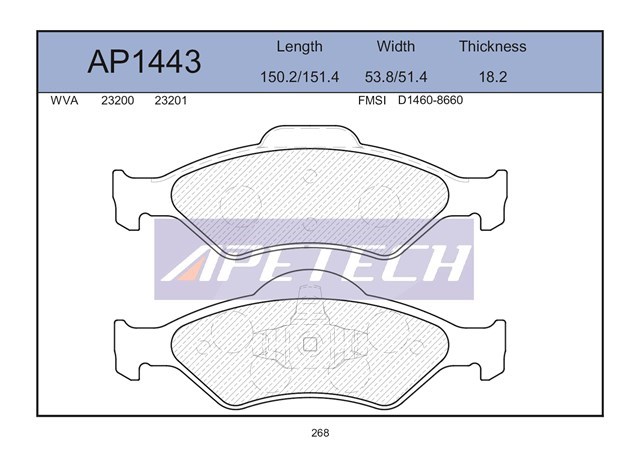 FREN BALATASI ON FIESTA - FUSION 96 - 08  APETECH oto yedek parça