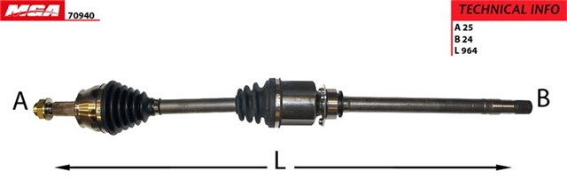 AKS KOMPLE SAG FIORINO - BIPPER - NEMO 1.3 MTJ EURO5 - 6 2013 -   MGA oto yedek parça