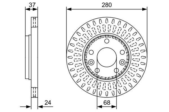 FREN DISKI ON FLUENCE/MEGAN III/LAGUN III/SCENIC III/DUSTER 1.5 DCI - 1.6 07 -   BOSCH oto yedek parça