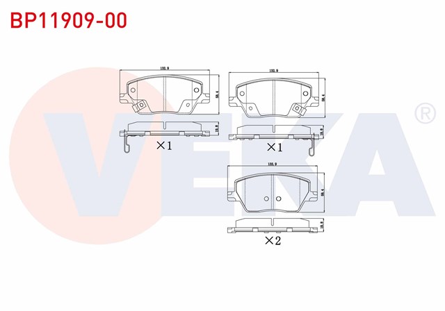 FREN BALATASI ON FISLI EGEA 1.3 1.6 MTJ 15 -   VEKA oto yedek parça