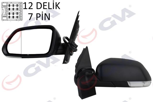 DIS DIKIZ AYNASI SOL POLO 05 ELEKTRIKLI ISITMALI ASFERIK 5 FIS VM - 377EHAL