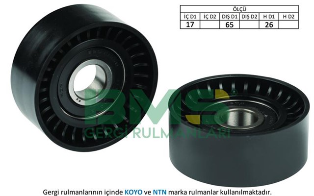 ALTERNATOR GERGI RULMANI ALFA 159 1.9 JTDM 05 - 11 PARTNER - 206 - CLIO - MEGANE - KANGOO 65X25X17 KAPAKSIZ