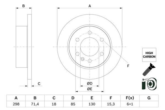 FREN DISKI ARKA MERCEDES SPRINTER B907 B910 18 KOD: - B25