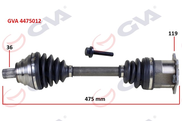 KOMPLE AKS SOL CADDY - GOLF5 - JETTA - PASSAT 1.9 - 2.0 TDI 03 - 09 475MM
