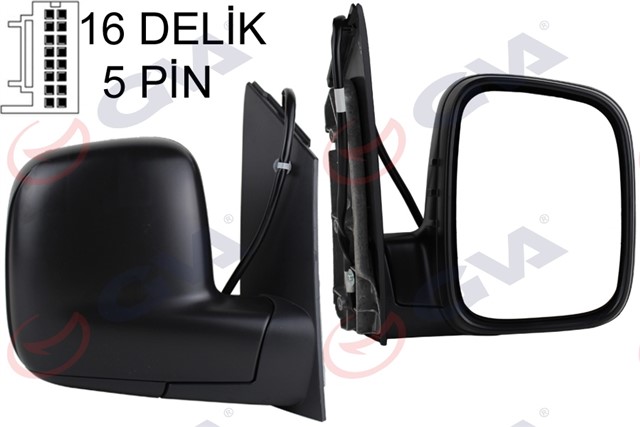 DIS DIKIZ AYNASI SAG CADDY 04 ELEKTRIKLI ISITMALI KONVEKS 5 FIS VM - 375EHR