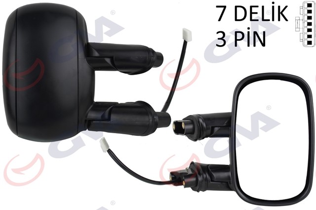DIS DIKIZ AYNASI SAG ELEKTRIKLI ASTARLI FIAT DOBLO 00 10 KONVEKS 3 FIS VM - 666EHPR