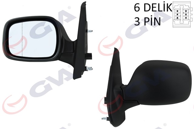 DIS DIKIZ AYNASI SOL KANGOO 01 ELEKTRIKLI ISITMALI ASFERIK 3 FIS VM - 132NEHL